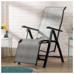 Cadeira Reclinável Ajustável Gravidade Zero com Apoio de Cabeça e Porta Copos, ABOCOFUR, Creme