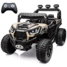 Carro Elétrico Infantil Sopbost a Bateria 12V, 4x4 Off Road, 1 Assento com Controle Remoto, Preto e Azul