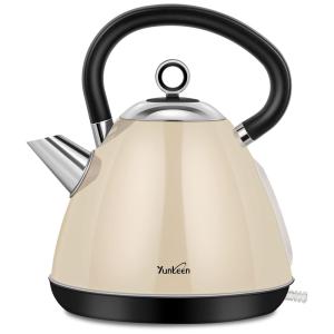 Chaleira Elétrica de 1.7L, Aço Inoxidável, 1500W, Branca, 110v, YUNLEEN, Branco