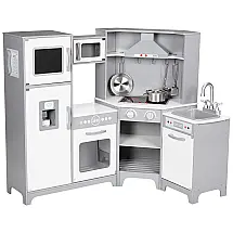 Cozinha de Brinquedo Realista em Madeira para Crianças de 3 a 6 Anos, AMZ, Branca