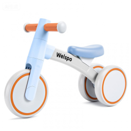 Bicicleta sem Pedal com 3 Rodas para Crianças de 1 a 3 Anos, Welspo, Azul