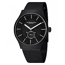Relógio masculino Albion 125G 40mm com mostrador preto e pulseira de aço inoxidável preta.