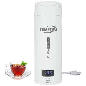 Chaleira Elétrica Portátil 400 mL, Aço Inox, Branca, 110v, WARM Y, Branco