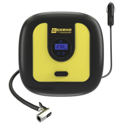 Compressor de Ar Elétrico e SZ, 25PSI, 12V, 120W, Automático, com Luz LED de Emergência, GDHRDSZ, Amarelo