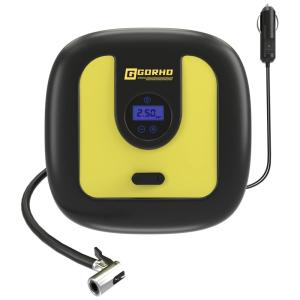 Compressor de Ar Elétrico e SZ, 25PSI, 12V, 120W, Automático, com Luz LED de Emergência, GDHRDSZ, Amarelo