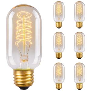 Nova Lâmpada LED Vintage 800LM, 8,5W Ambar 2100K, 6 Un, 110v, NEW LIGHTS, Amarelo