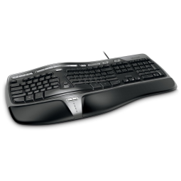 Teclado Ergonômico com Fio Recarregável Reduz a Tensão das Mãos, MICROSOFT, Preto