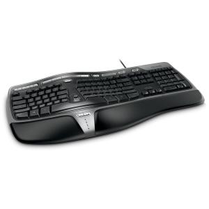Teclado Ergonômico com Fio Recarregável Reduz a Tensão das Mãos, MICROSOFT, Preto