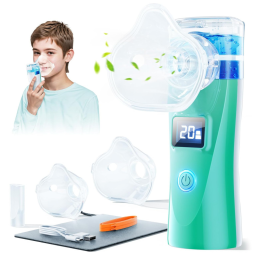 Nebulizador Portátil para Tratamento Respiratório em Adultos e Crianças com Carregamento via USB e 2 Velocidades para Viagens ou Uso