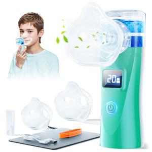 Nebulizador Portátil para Tratamento Respiratório em Adultos e Crianças com Carregamento via USB e 2 Velocidades para Viagens ou Uso