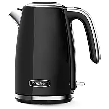 Chaleira Elétrica 1,7L em Aço Inoxidável com Desligamento Automático, Proteção Contra Fervura a Seco e sem BPA, 1500W, Longdeem, Preta