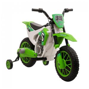 Moto Elétrica Infantil a Bateria 12V com Sons e Luzes, Idade Rec 3 a 5 Anos, Aosom, Verde