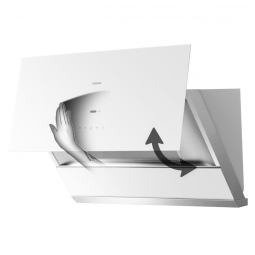 Coifa de embutir ou parede 76cm Robam branca aço inox 304 vidro temperado motor brushless 1100 CFM controle por gestos 3 velocidades 110V