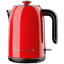 Retro Chaleira Elétrica sem Fio 1.7L com Desligamento Automático e Controle de Temperatura, 110v, GALANZ GLKE17RDRM15, Vermelho