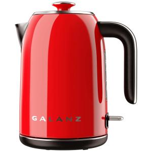 Retro Chaleira Elétrica sem Fio 1.7L com Desligamento Automático e Controle de Temperatura, 110v, GALANZ GLKE17RDRM15, Vermelho