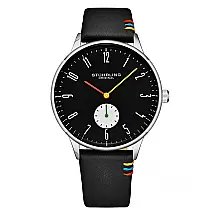 Relógio Masculino Stuhrling D26C 42mm Clássico Preto e Prata, Pulseira Confortável e Resistente