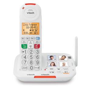 Telefone sem Fio para Sênior com Botão e Visor Grande, VTECH SN5127, Branco