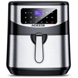 Air Fryer 7 Litros com 9 Funções e Controle Digital, Aço Inoxidável, 110V 1700W, Acezoe, Prata
