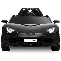 Carrinho, Carro Elétrico Lamborghini, 1 lugar, 12V, com controle remoto, USB MP3, 3 km por hora, 2 a 6 anos, BAHOM, Preto