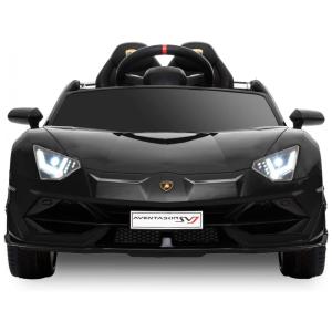 Carrinho, Carro Elétrico Lamborghini, 1 lugar, 12V, com controle remoto, USB MP3, 3 km por hora, 2 a 6 anos, BAHOM, Preto