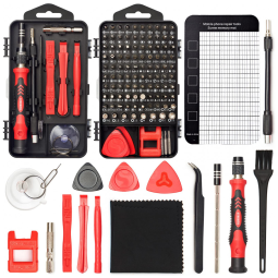 Kit de Chaves de Fenda de Precisão STREBITO 124 Peças Vermelho 101 Bits CR-V Magnéticos