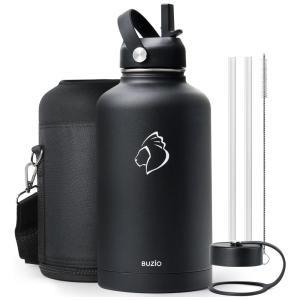 Garrafa Térmica 1900L Portátil com Isolamento a Vácuo, Aço Inoxidável, BUZIO, Preto