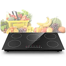 Cooktop de indução de 36 polegadas, com 5 queimadores, tela sensível ao toque LED, 220V
