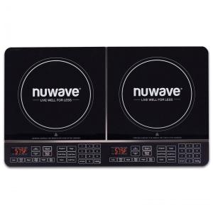 Cooktop de Indução Elétrico Duplo com Controles Independentes e Superfície de Vidro Cerâmico à Prova de Estilhaços,1800W 110V Nuwave, Preto