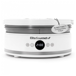 Desidratador de Alimentos Digital Elite Gourmet EFD329WD com 5 Bandejas SlimStore Livres de BPA para Armazenamento Compacto
