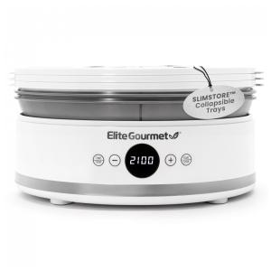 Desidratador de Alimentos Digital Elite Gourmet EFD329WD com 5 Bandejas SlimStore Livres de BPA para Armazenamento Compacto