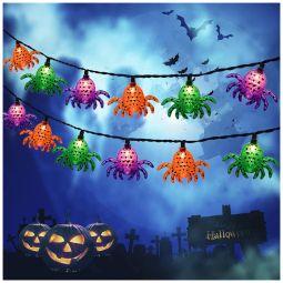 Pisca Pisca de Aranhas para Decoração de Halloween 2,5 Metros, Multicolorido
