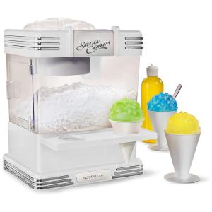Nostalgia RSM602 Máquina de Rspadinha com 2 Copos em Cone e Colher, 110V, Branca