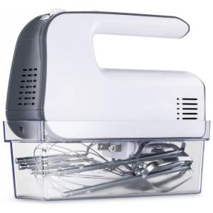 Batedeira Elétrica de 5 Velocidades com Acessórios em Aço Inoxidável, 110V 400W, WearHome, Branca