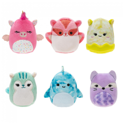 Kit 6 Pelúcias Squishmallows de 5 cm para Crianças, Squishville SQM0507, Colorido
