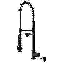 Torneira Cozinha com Pulverizador Pull Down e Dispensador de Sabão, Aço Inoxidável, VIGO VG02007MBK2, Preto Fosco