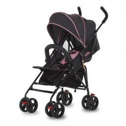 Carrinho de Bebê Dream On Me Vista Moonwalk em Rosa e Preto, Leve e Compacto, Reclinável em Múltiplas Posições com Canopy