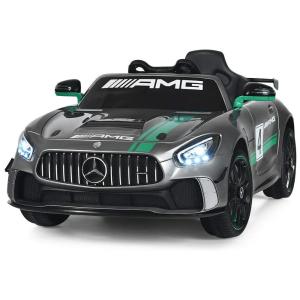 Carro, Carrinho Elétrico 1 Assento, 12V, com Controle Remoto, Vel 8 km por hora, Idade 3, COSTZON, Prateado