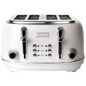 HERITAGE Torradeira de 4 Fatias com 6 Níveis de Tostagem, 1500W, Branca, 110v, HADEN 75013, Branco