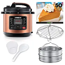 Panela de Pressão Elétrica 12.5L com 12 Predefinições e Painel de Led, Cobre, 110V, GOWISE USA, Dourado