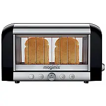 Torradeira Elétrica 2 Fatias com 4 Níveis de Tostagem Função Descongelar e Bandeja de Migalhas Removível, 110V 1450W, Magimix, Preta