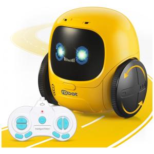 Robô com Controle Remoto e Musicas para Crianças de 5 a 7 Anos, Powerextra, Amarelo