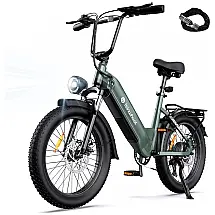 Bicicleta Elétrica Isinwheel U8 Verde 20" | Motor 1000W, Bateria 48V 13Ah, Suspensão Dupla, 7 Velocidades, Luz 2000 Lúmens