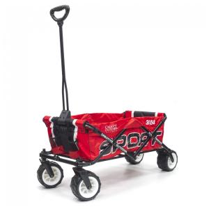 Carrinho Dobrável para Camping e Jardim com Rodas para todos os Terrenos, Capacidade 70kg, Creative Outdoor, Vermelho e Preto