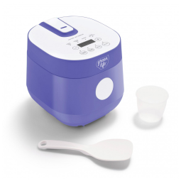 Panela de Arroz Elétrica GreenLife 1,5L Lilás Cerâmica Antiaderente PFAS-Free, Fuzzy Logic, Programável, Bowl Removível, Lava-louças, 110V
