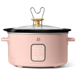 Panela elétrica de cozimento lento Beautiful 4L rosa 1500W 110V painel touch