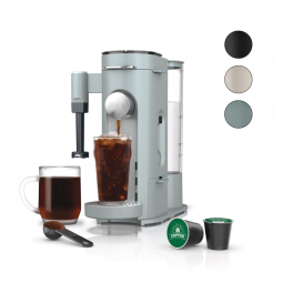 Máquina de Café Gelado com Espumador de Leite Embutido, Compatível com Cápsulas K-Cup, 110V 1550W, Ninja PB051GB, Azul Glacial