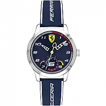 Relógio de Pulso Ferrari Pitlane Quartzo Aço Inoxidável Bracelete em Silicone Azul