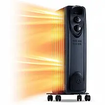 MELLCOM Aquecedor Elétrico a Óleo, 3 Modos de Aquecimento, 1500W, 110V, Preto