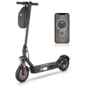 Patinete Elétrico Dobrável para Adultos até 33 km por hora, com Suspensões Duplas, 500W, ISCOOTER, Preto
