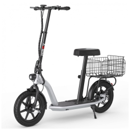 Patinete Elétrico para Adultos com Alcance 50km e Peso 100kg, Hiboy ECOM 14, Cinza